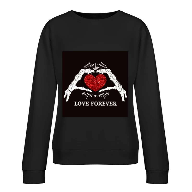Skeletthände bilden ein Herz Damen Pullover Sweatshirt