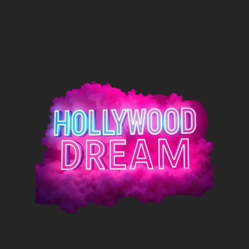 Neon Hollywood Dream Sign with Pink Cloud Background Female Pullover Sweatshirt