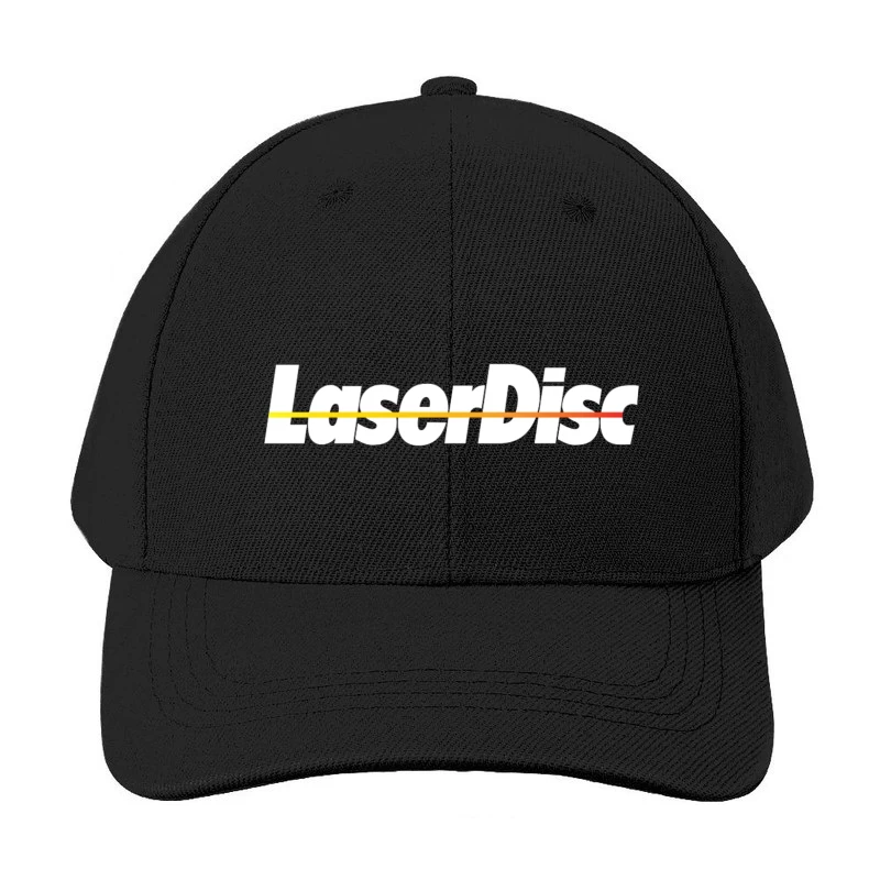 Retro Laser Disc Logo with Typography Outline Baseball Cap