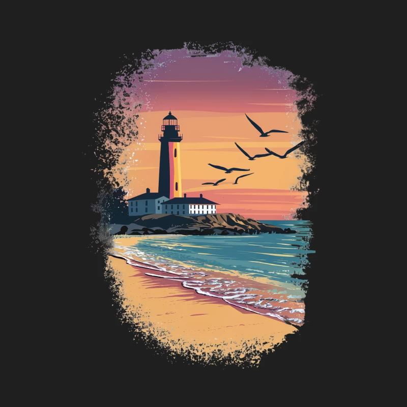 Paysage de phare au coucher du soleil Homme Débardeur