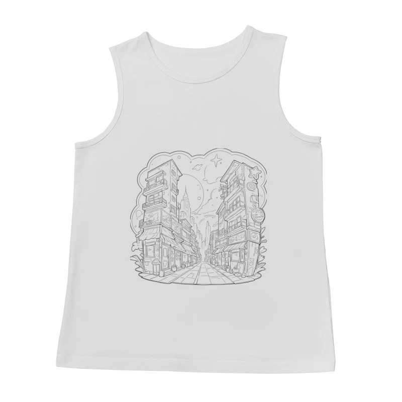 Urban Fantasy Street Scene Male Tank Top