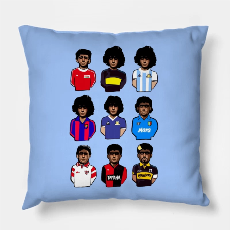 Retro Football Legends - THE MARADONAS Throw Pillow