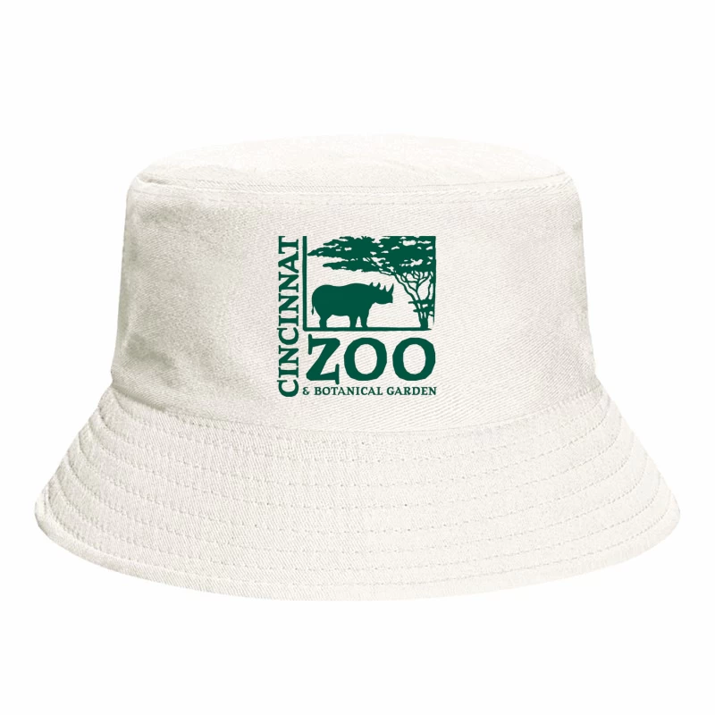 Cincinnati Zoo & Botanical Garden Logo with Rhinoceros and Acacia Tree Bucket Hat