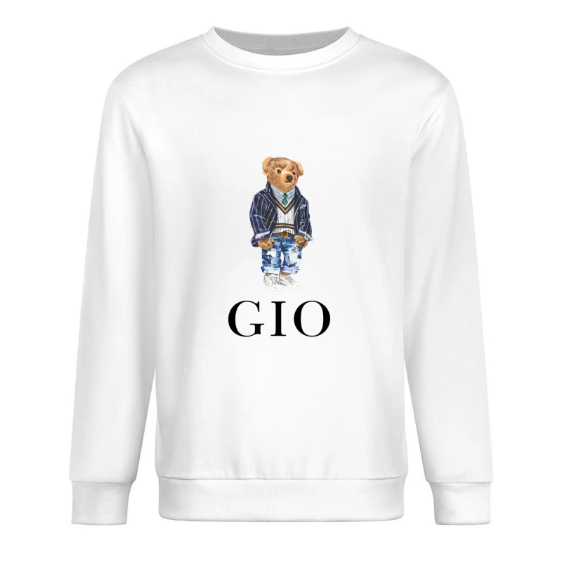 Stilvoller Teddybär in Designer-Outfit Herren Pullover Sweatshirt