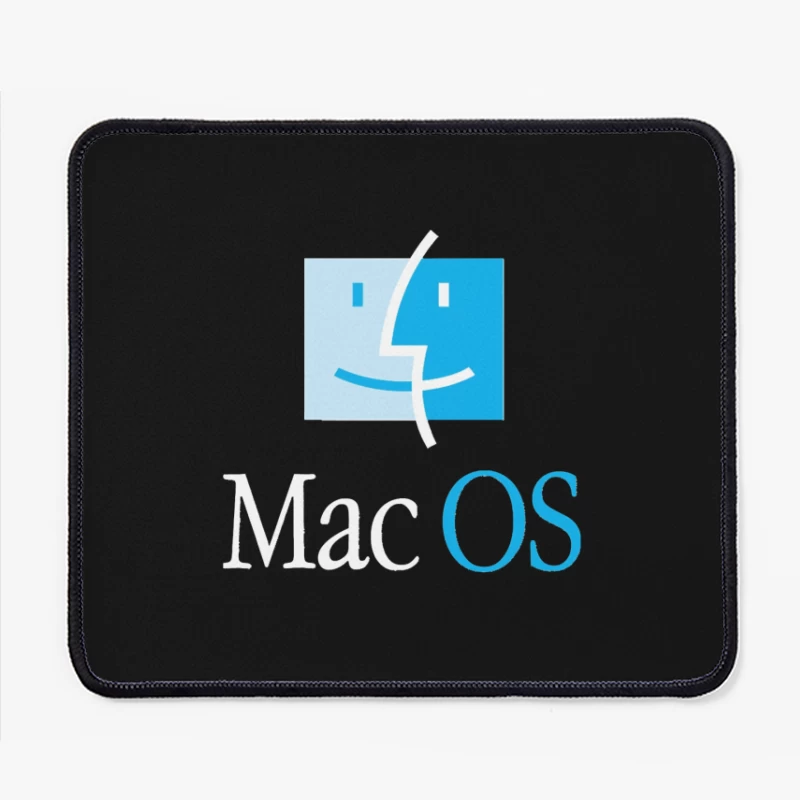 MacOS Operating System Logo in Blue and White Mouse Pad