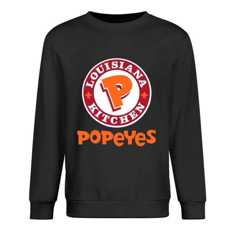 Popeyes Louisiana Kitchen Restaurant Logo Design Male Pullover Sweatshirt