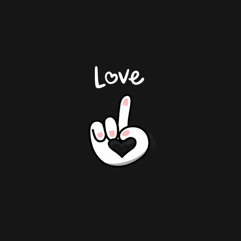 Minimalist Heart Hand Gesture Icon: Love Symbol Mouse Pad