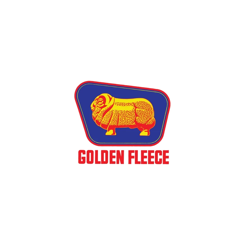 Vintage Golden Fleece Logo with Geometric Sheep Design Travel Mug