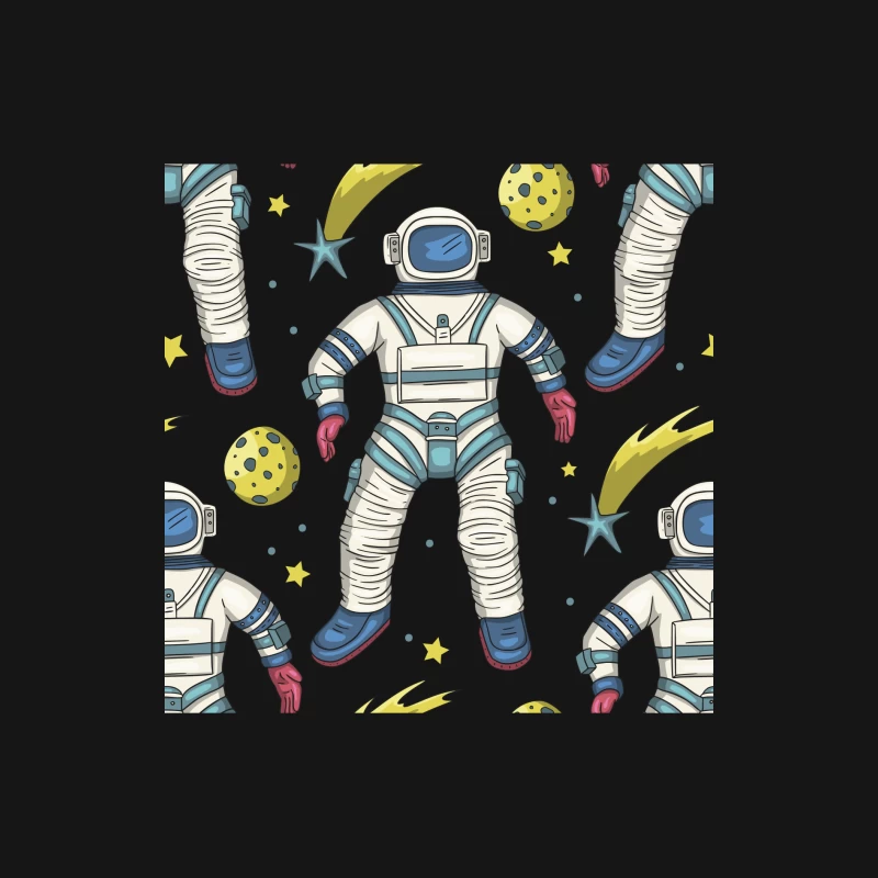 Motif d'astronaute dans l'espace Homme Manches Longues T-Shirt