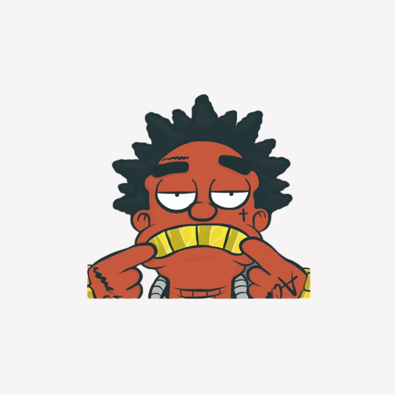 Personnage de dessin animé avec dents en or Homme T-Shirt