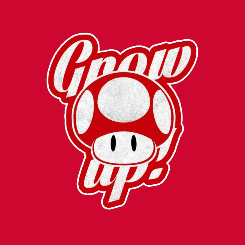 Retro Nintendo Super Mario Mushroom "Grow Up" Design Mouse Pad