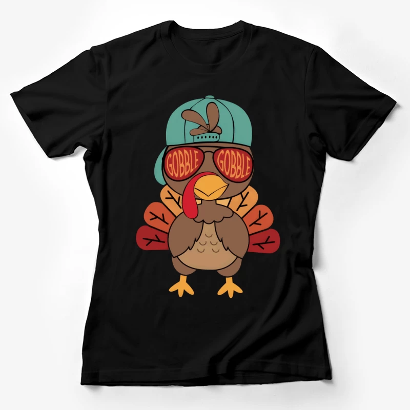 Cooler Truthahn mit Sonnenbrille und Mütze Damen T-Shirt