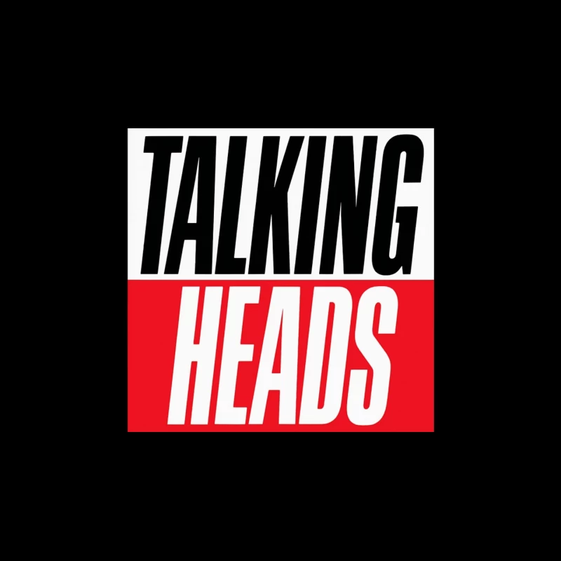 Talking Heads Classic Band Logo Design in Black and Red Typography Mouse Pad