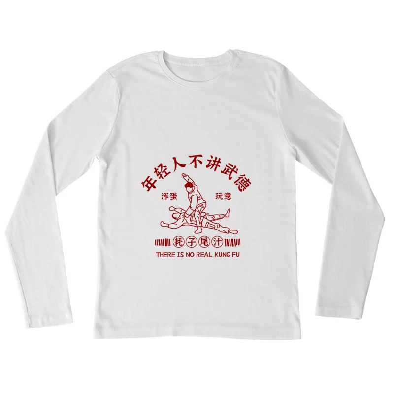 Lustiges Kung-Fu-Design Damen Langarm T-Shirt