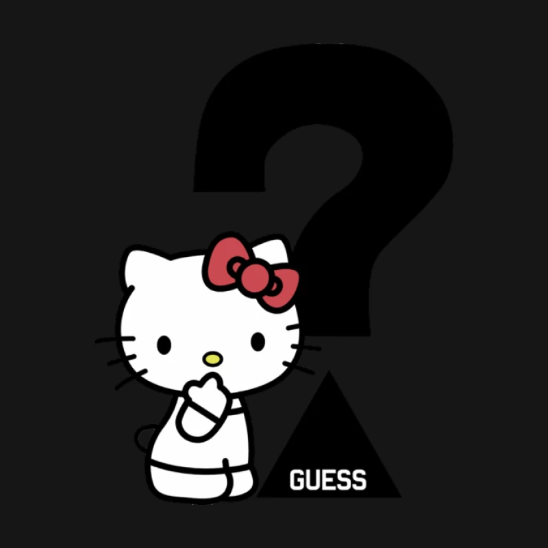 Hello Kitty mit Fragezeichen Herren T-Shirt