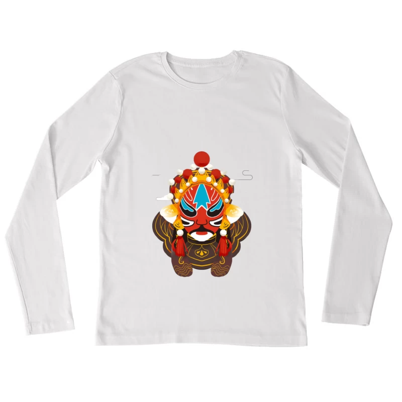 Traditionelle chinesische Opernmaske Damen Langarm T-Shirt