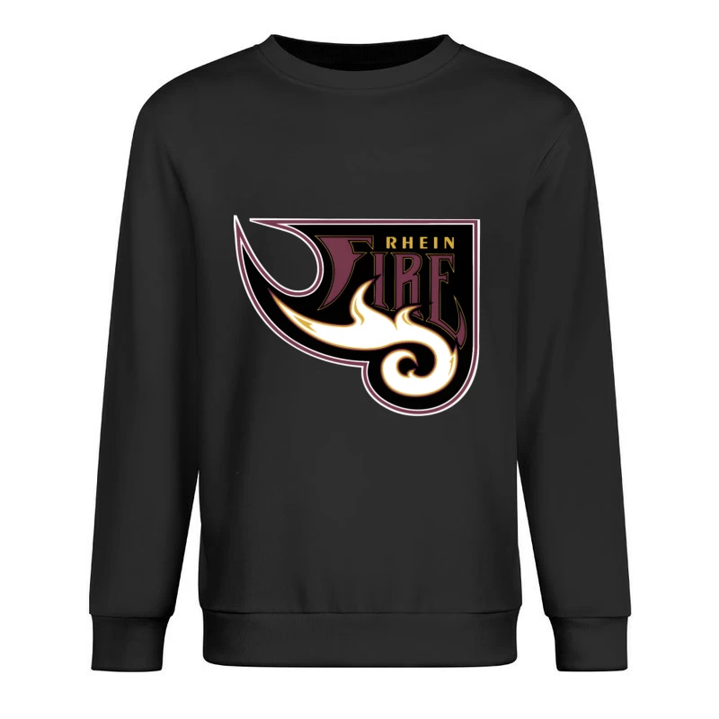 Rhein Fire Professional Football Team Logo with Stylized Flame Design Male Pullover Sweatshirt