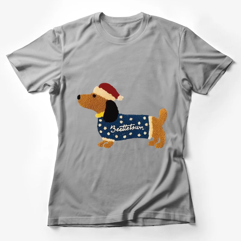 Weihnachtshund mit Pullover Damen T-Shirt