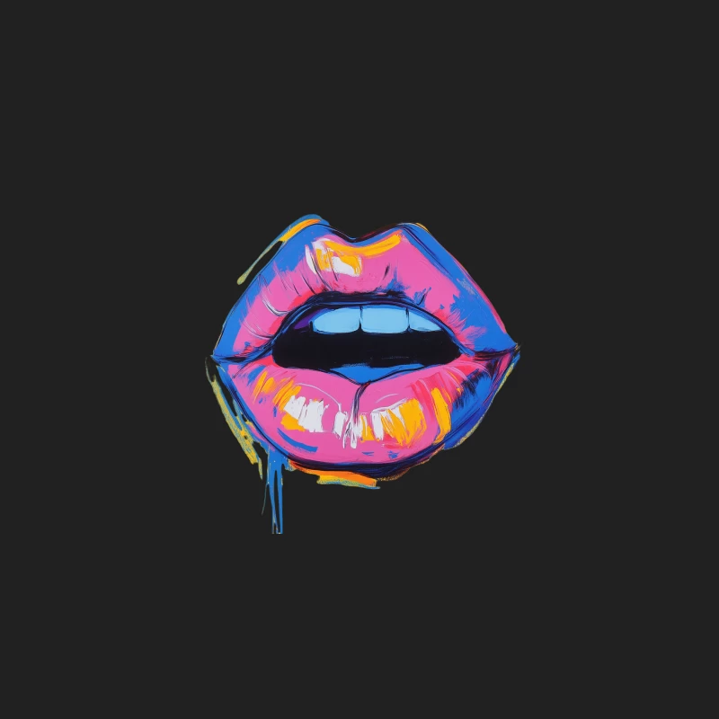 Vibrant Pop Art Lips: A Colorful Abstract Modern Artwork Bucket Hat