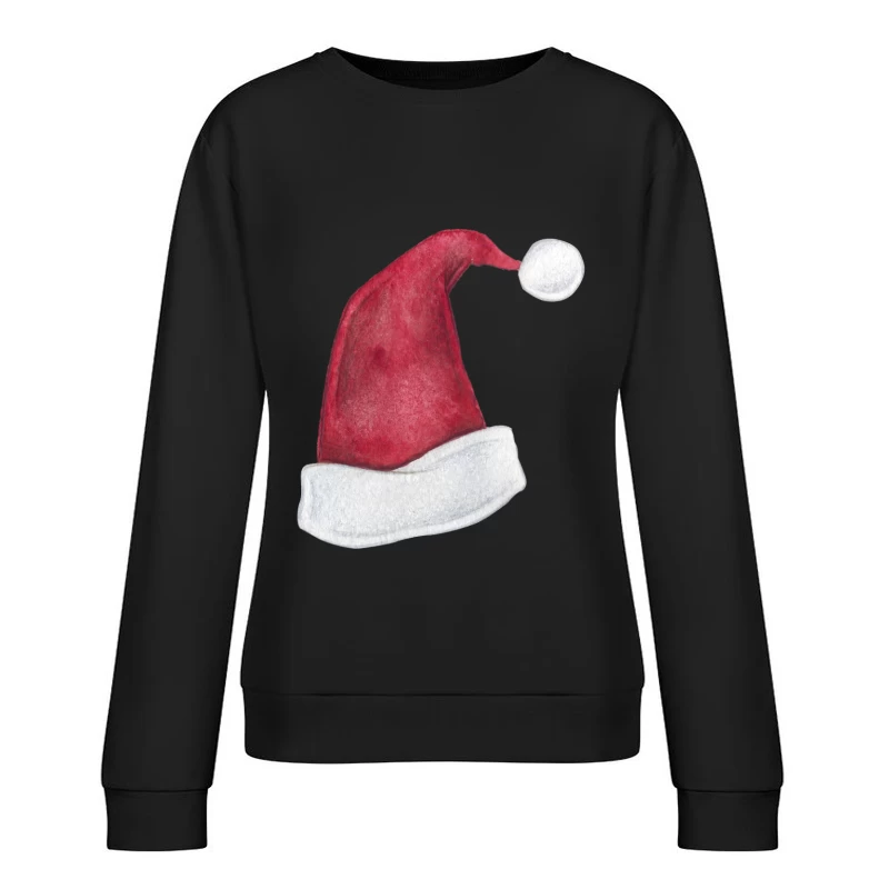 Chapeau de Noël classique rouge Femme Sweat-shirt à enfiler