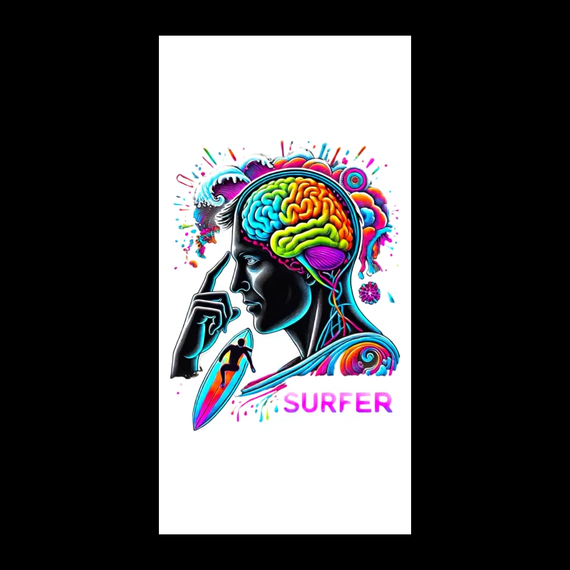 Psychedelic Surfer Brain Wave Art iPhone Case