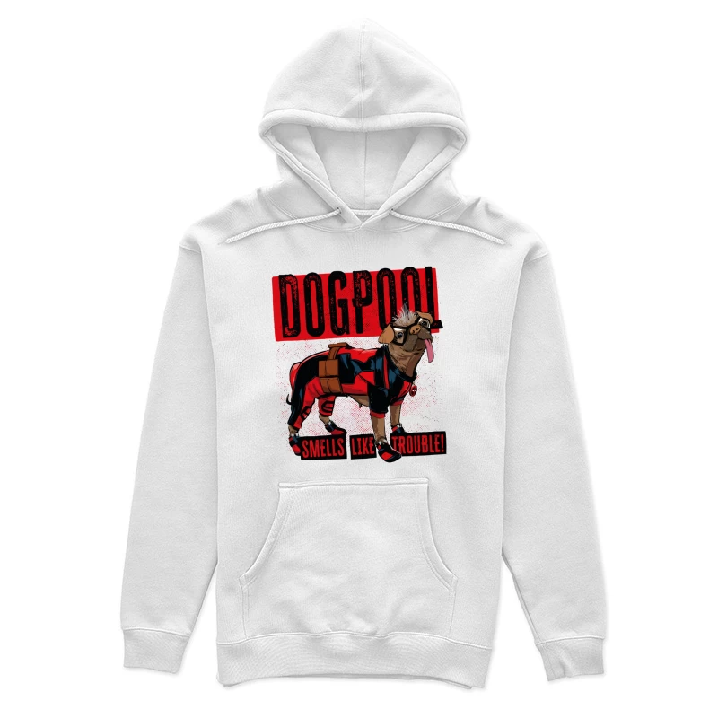 Funny "Dogpool" Pug Superhero Comic Style T-Shirt Design Female Pullover Hoodie