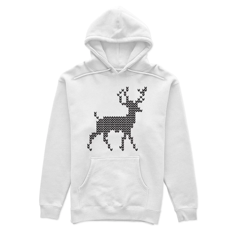 Cerf géométrique noir Femme Sweat à capuche
