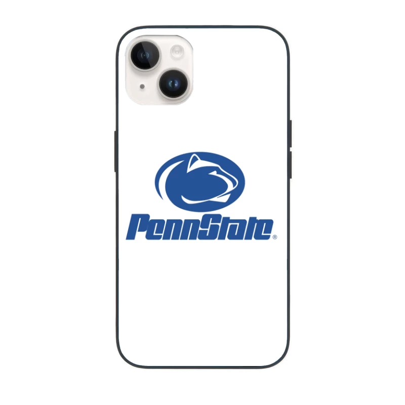 Penn State Nittany Lions Athletic Logo in Blue and White iPhone Case