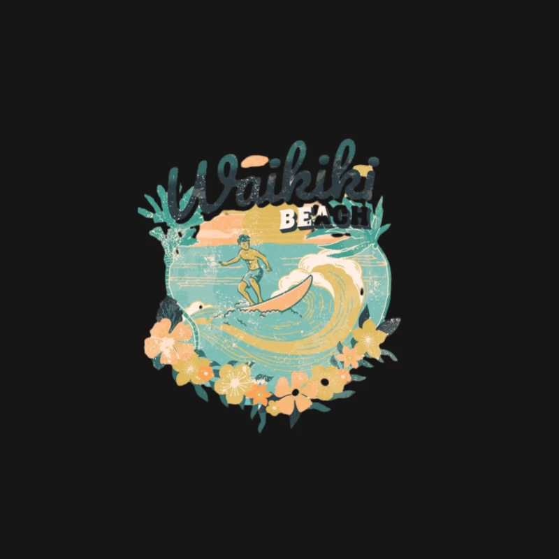 Surfen am Waikiki Beach Herren Langarm T-Shirt