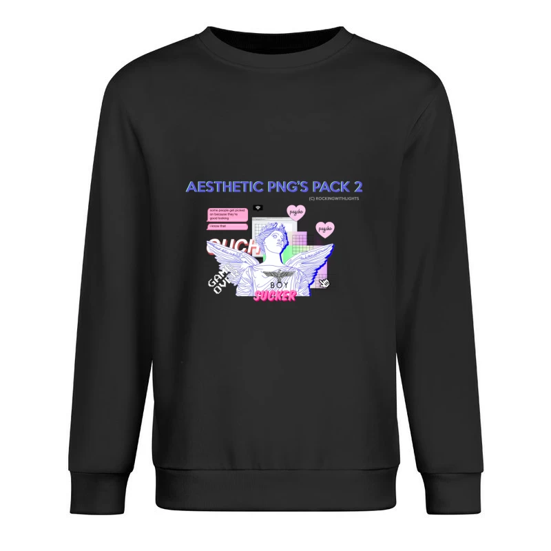 Ästhetische Grafik mit antiker Statue und modernen Elementen Herren Pullover Sweatshirt