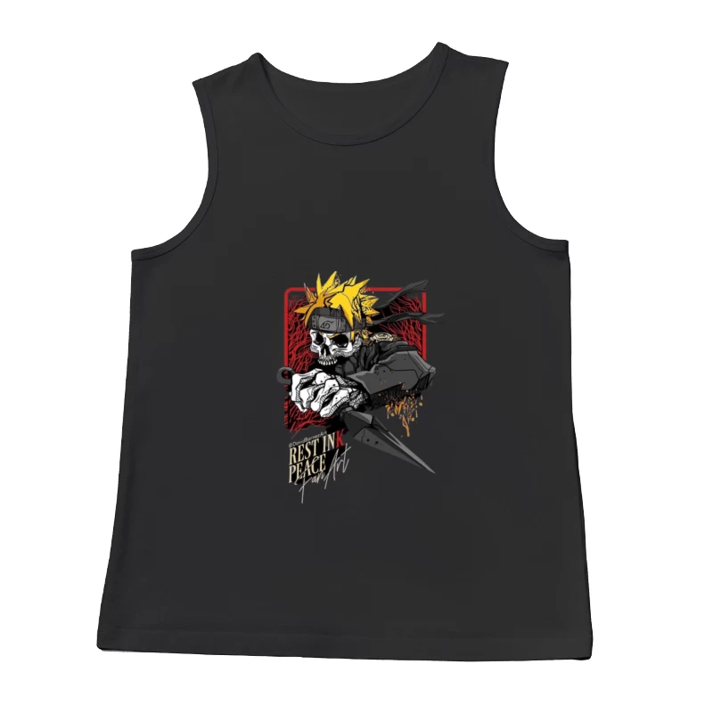 Skelett-Ninja-Kunst mit Kunai Herren Tanktops