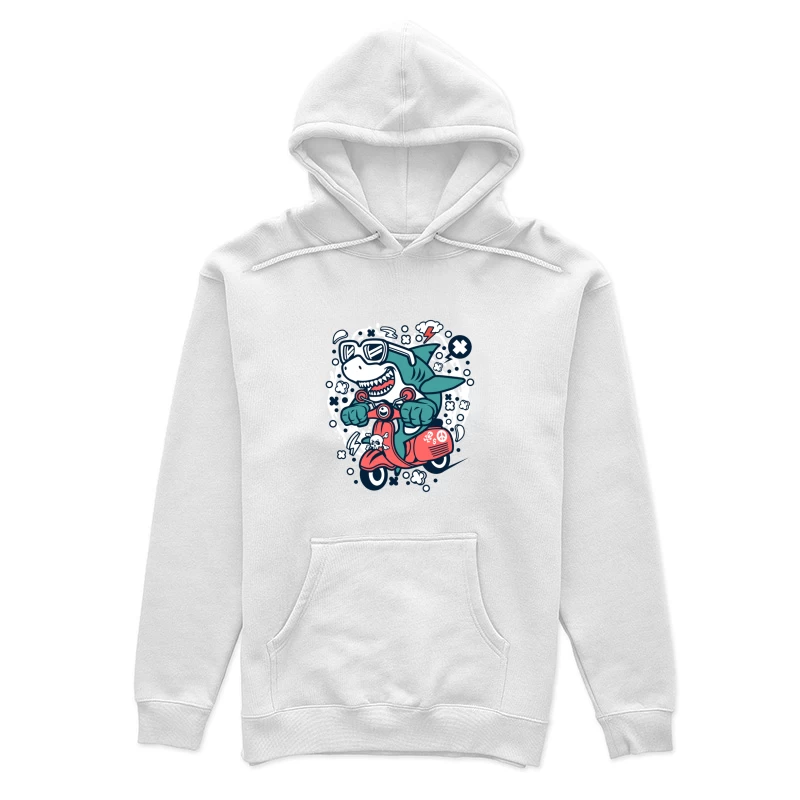 Requin cool sur scooter Femme Sweat à capuche