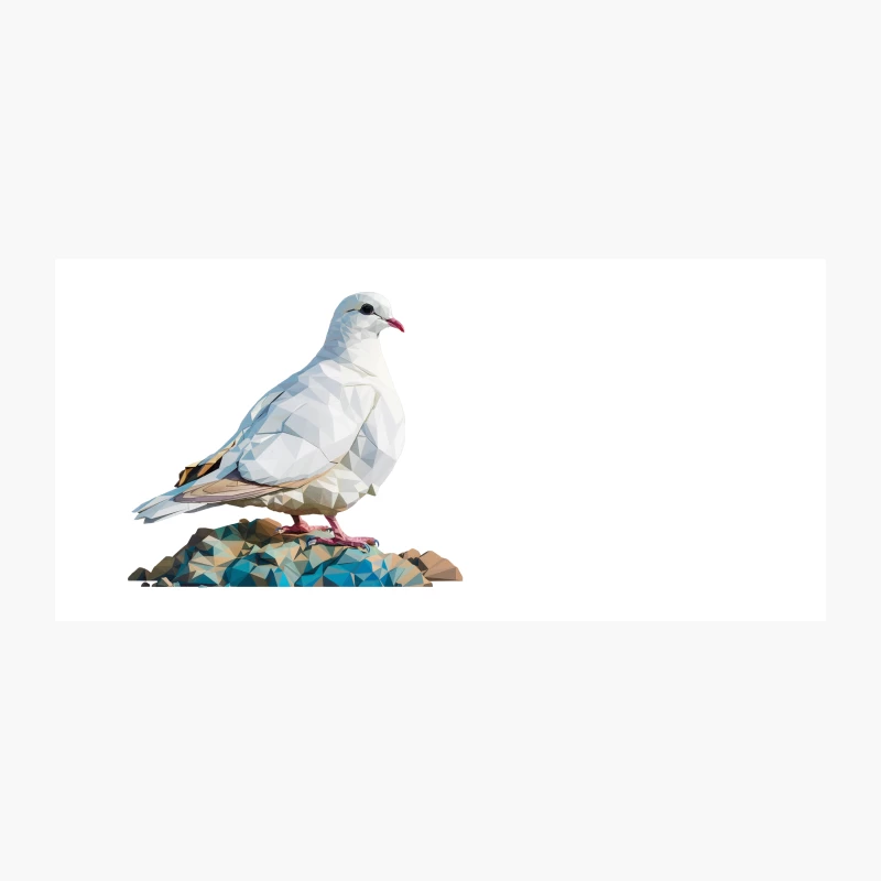 dove bird geometric low poly white illustration digital art nature Coffee Mug