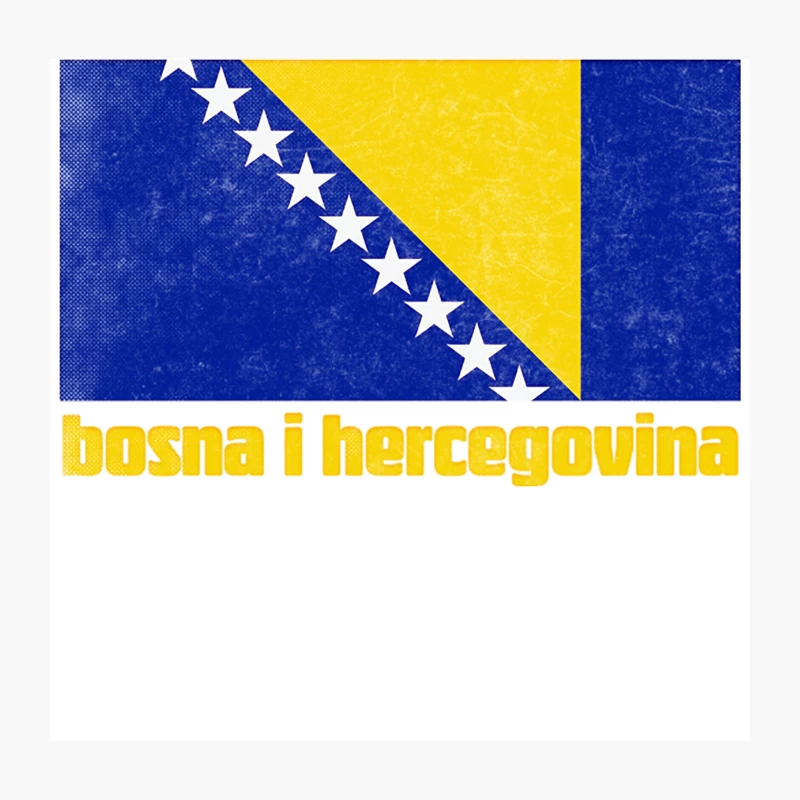 Bosnia   Retro Faded Style Flag Design Throw Pillow