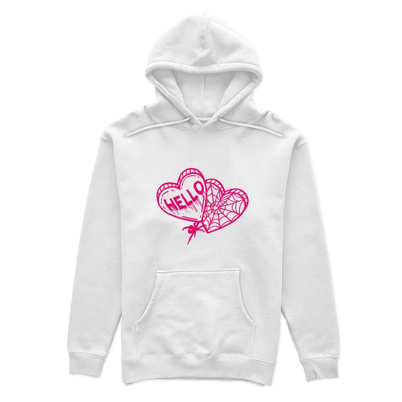 Herzballons mit Netzen und Hallo Damen Pullover Hoodie