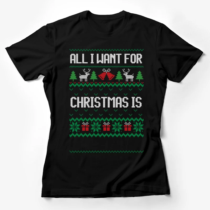 Motif de Noël avec rennes et cloches Femme T-Shirt