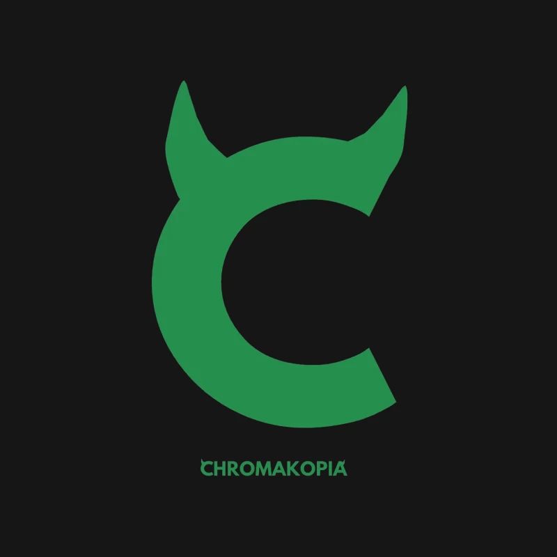 Green Devil-Horned Letter C Logo for Chromakopia Mouse Pad