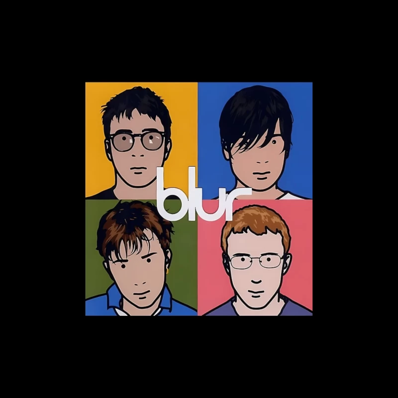 Blur Band Pop Art Style Album Cover Portrait Throw Pillow