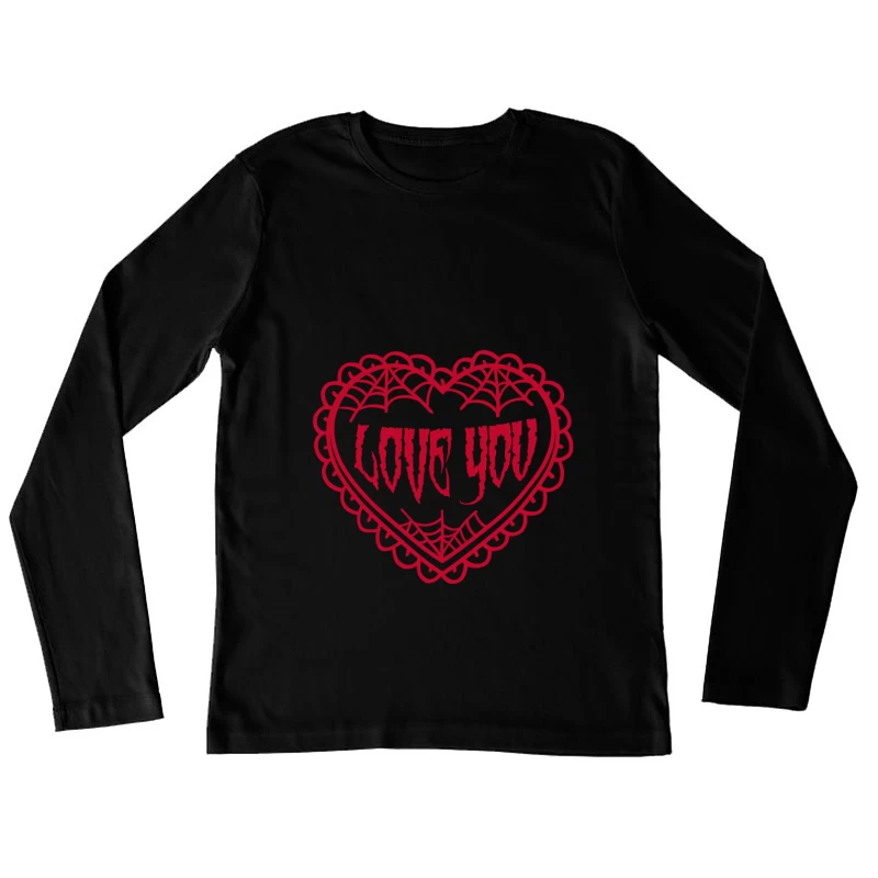 Gothic Herz Liebesbotschaft Damen Langarm T-Shirt