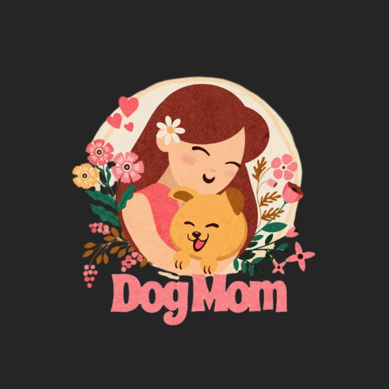 Illustration d'une maman chien avec des fleurs Homme Sweat-shirt à enfiler