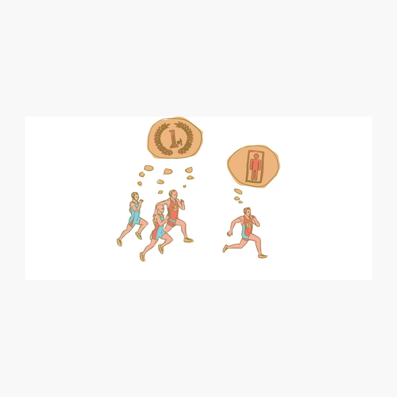 Runners Competing in Race with Goal Visualizations Coffee Mug