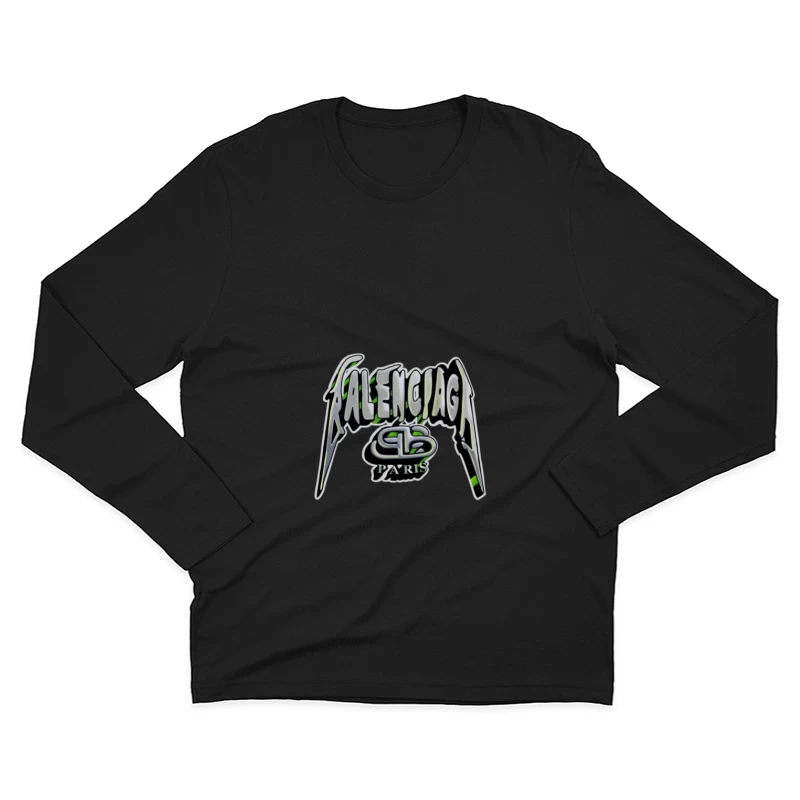 Design de logo métal de Balenciaga Homme Manches Longues T-Shirt