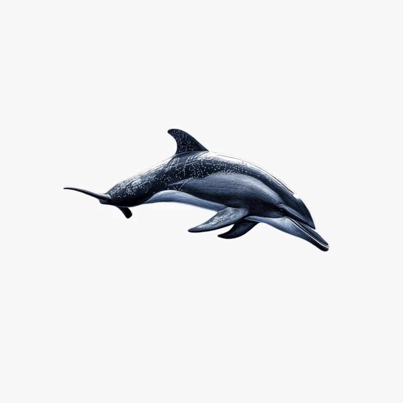 Illustrated Dolphin: Marine Mammal of the Ocean Cotton Tote Bag