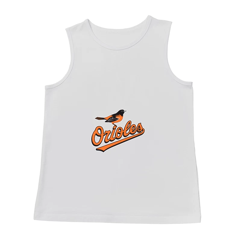 Baltimore Orioles MLB Baseball Team Logo with Orange Bird Mascot Male Tank Top