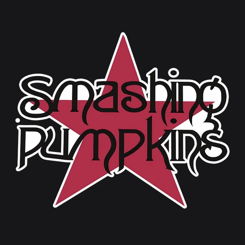 Smashing Pumpkins Alternative Rock Band Logo with Red Star Female Pullover Hoodie