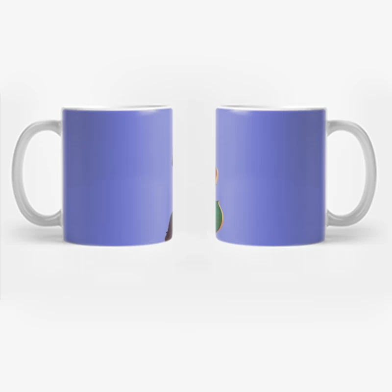 Colorful Silhouette of a Woman with a Cello Coffee Mug