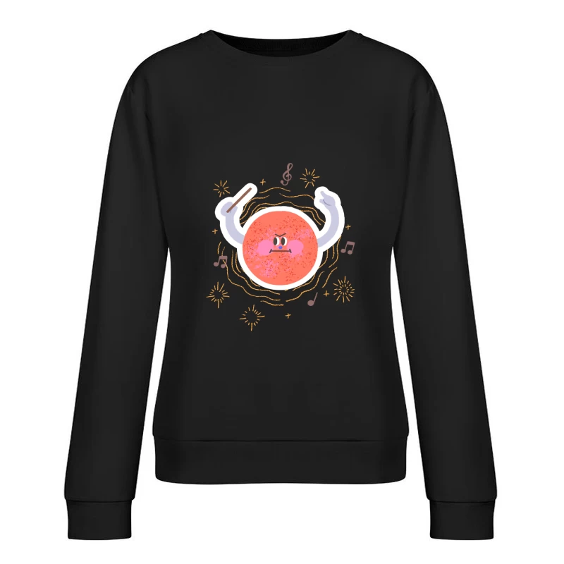 Musikalisches Trommelwesen Damen Pullover Sweatshirt