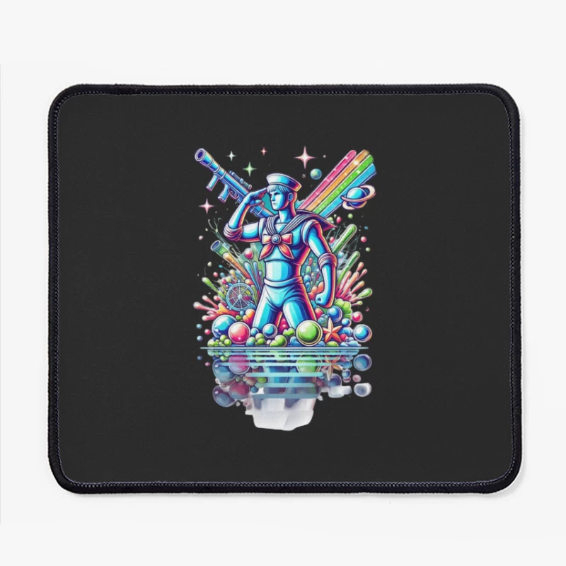 Retro Neon Sailor Fantasy Art Mouse Pad