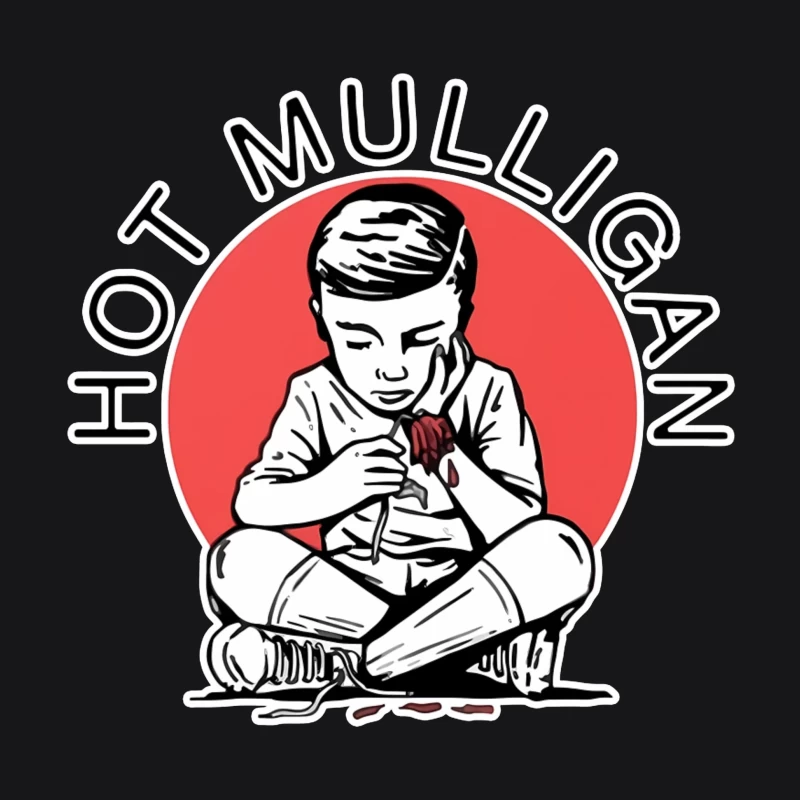 Hot Mulligan Band Logo with Retro Illustration Female Pullover Hoodie