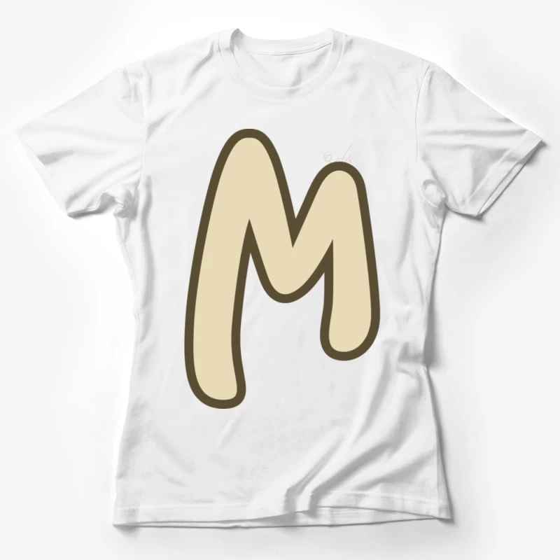 Beiger Buchstabe M Illustration Damen T-Shirt